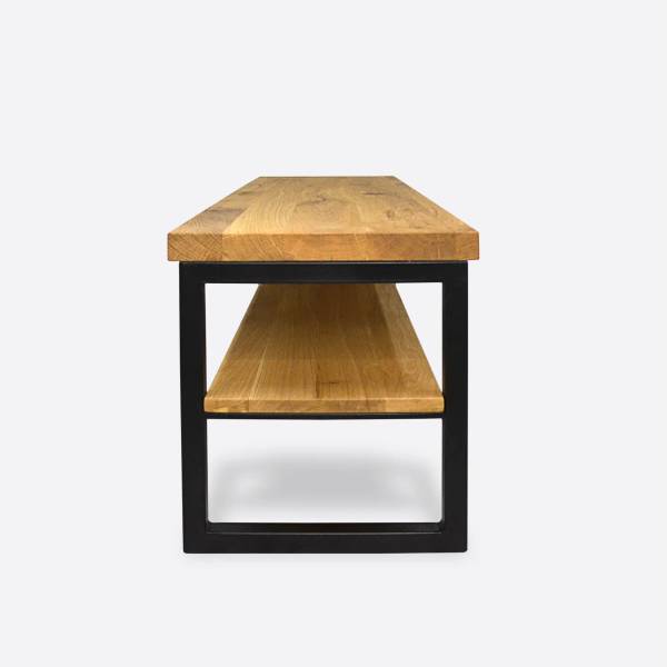 Industrie Sitzbank mit Regal HUGON II Braun - Eiche - 130 x 45 x 40 cm
