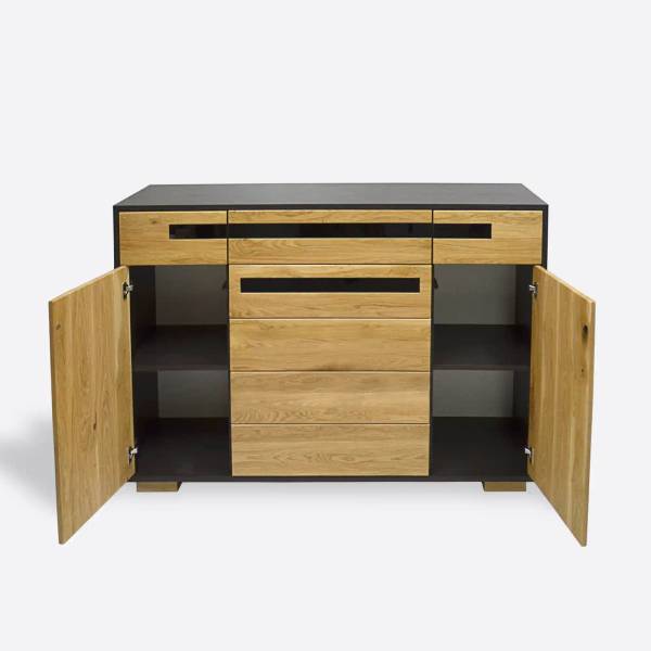 Moderne Kommode aus Holz LAGOS Braun - Eiche - 145 x 100 x 40 cm