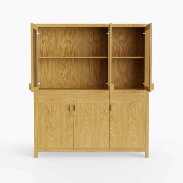 Anrichte aus Eiche für Wohnzimmer DAVOS Braun - Eiche - 155 x 170 x 40 cm