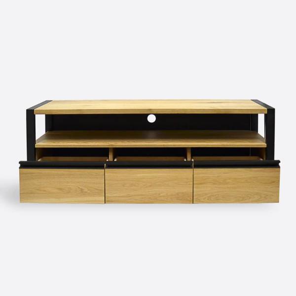 Loft TV-Schrank mit Schubladen CAMERON Braun - Eiche - 155 x 60 x 40 cm