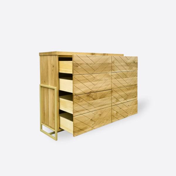 Moderne Kommode aus Eiche CARIN I Braun - Eiche - 130 x 100 x 40 cm
