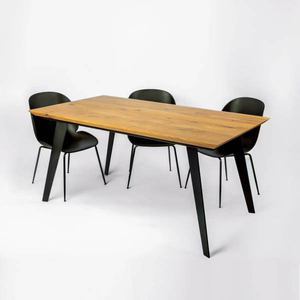 Eichentisch auf Metallbeinen CORTEZ 140 x 80 cm