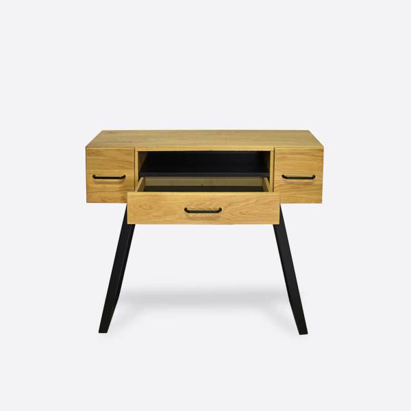 Konsolentisch Massivholz un Metal JORGEN Braun - Eiche - 100 x 90 x 30 cm