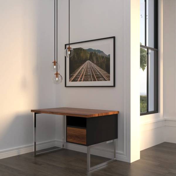 Schreibtisch mit Schubladen NESCA II Braun - Eiche - 120 x 75 x 70 cm
