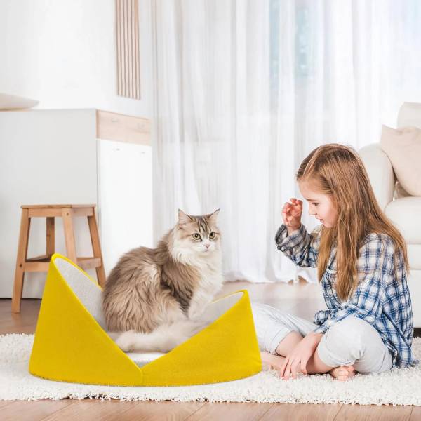 Katzenbett MUSCHEL Gelb
