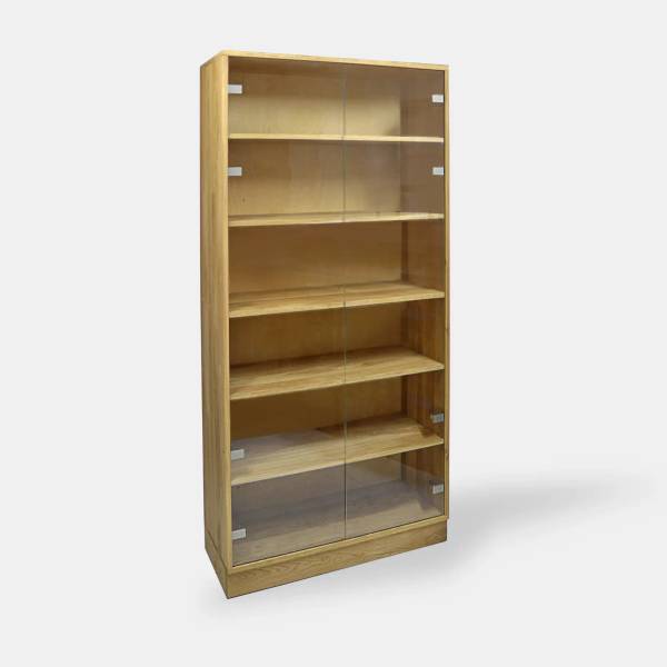 Eiche Bücherschrank mit Regale ANDORA Braun - Eiche - Klarglas - 100 x 200 x 40 cm