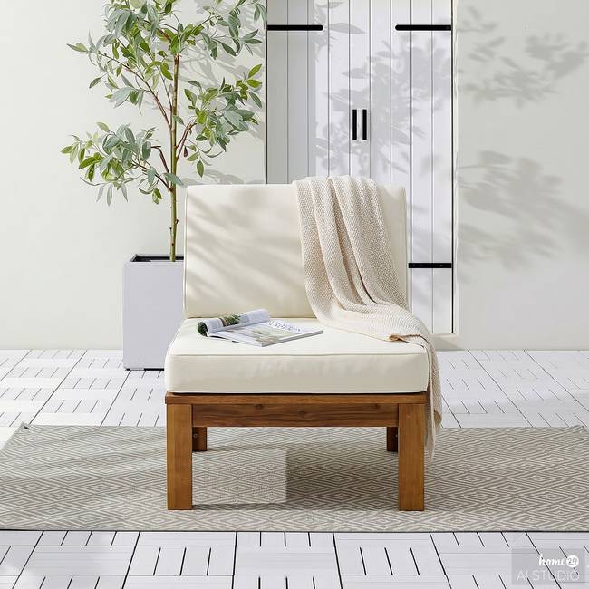 Loungesessel 60 x 73 x 71cm Braun/Weiß/Wollweiß