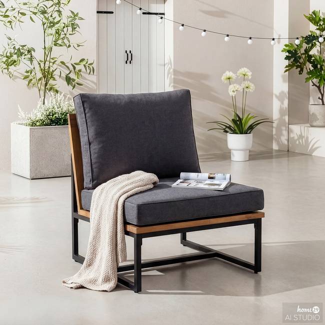 Loungesessel II 65 x 79 x 74cm Braun/Grau/Grau/Braun