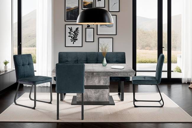 Küchensofa Tilton I 140cm Grau/Dunkelgrau