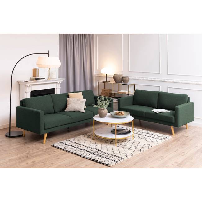 Couchtisch IV Ø 80cm Weiß/Gold