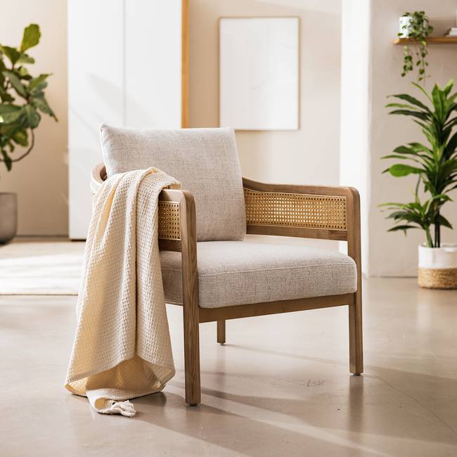 Loungesessel Weiß Bouclé 71 x 82 x 80cm