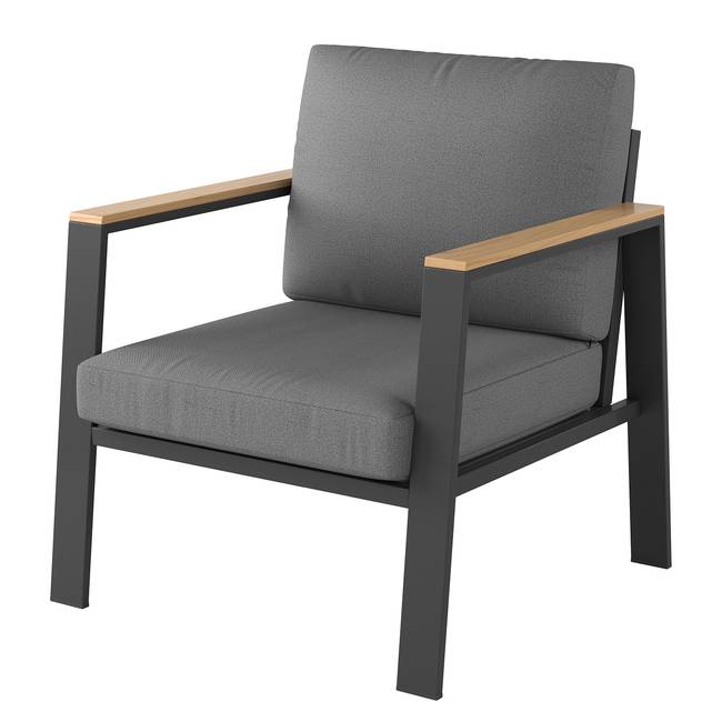 Loungesessel Aviel 73 x 74 x 75cm Grau/Anthrazit/Braun