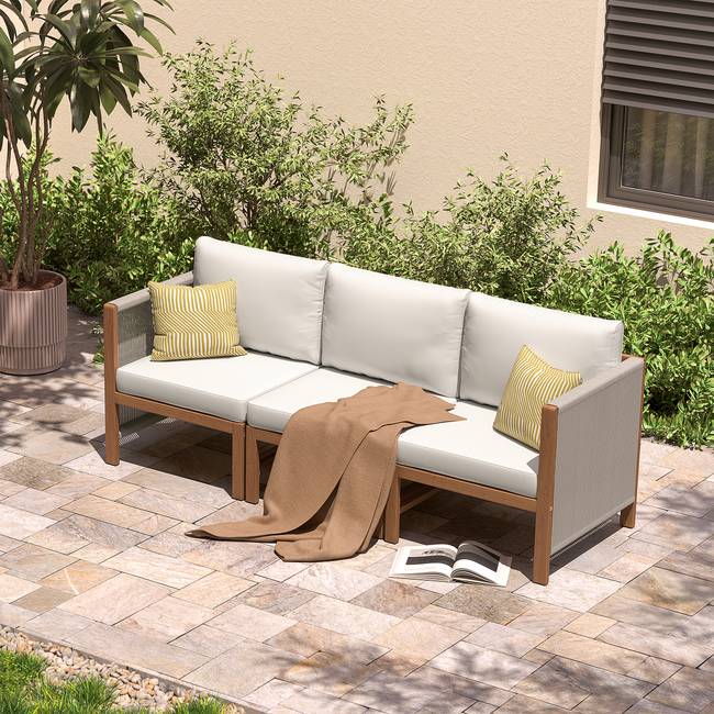 Loungesessel mit 1 Armlehne 65 x 76 x 66cm Braun/Beige/Beige/Braun