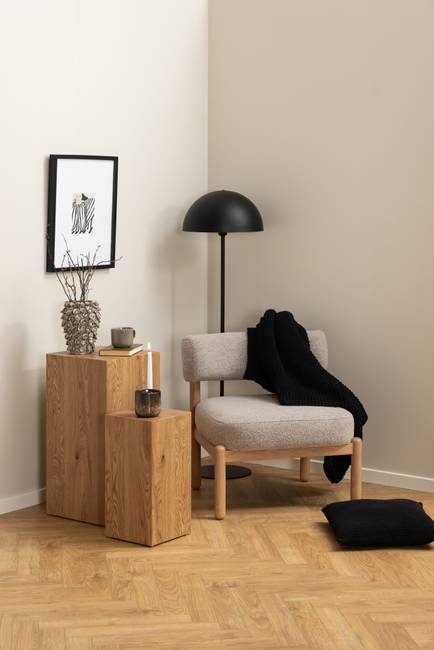 Loungesessel Beige Bouclé 67 x 75 x 69cm