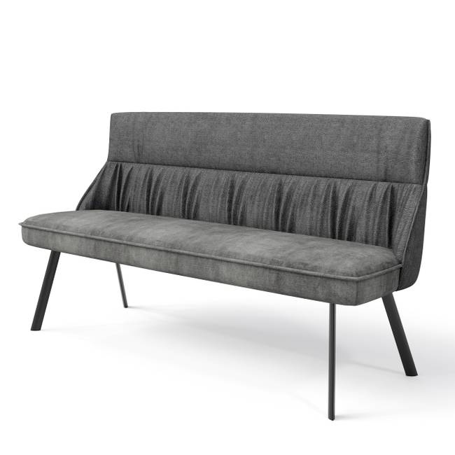 Küchensofa Avenal 180 x 88 x 63cm Schwarz/Anthrazit
