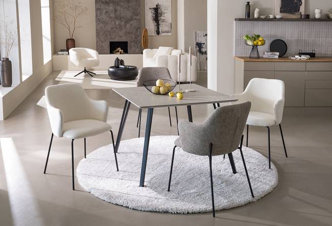 Esstisch SERCHIO quadratisch 100 x 75 x 100cm Grau/Grau