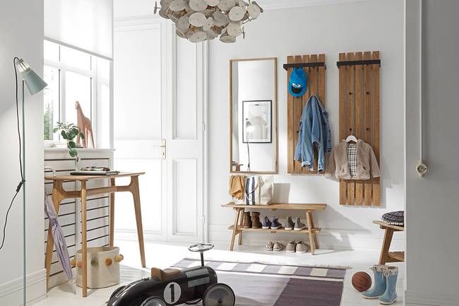 Massive Garderobenbank Typ B 100cm Braun