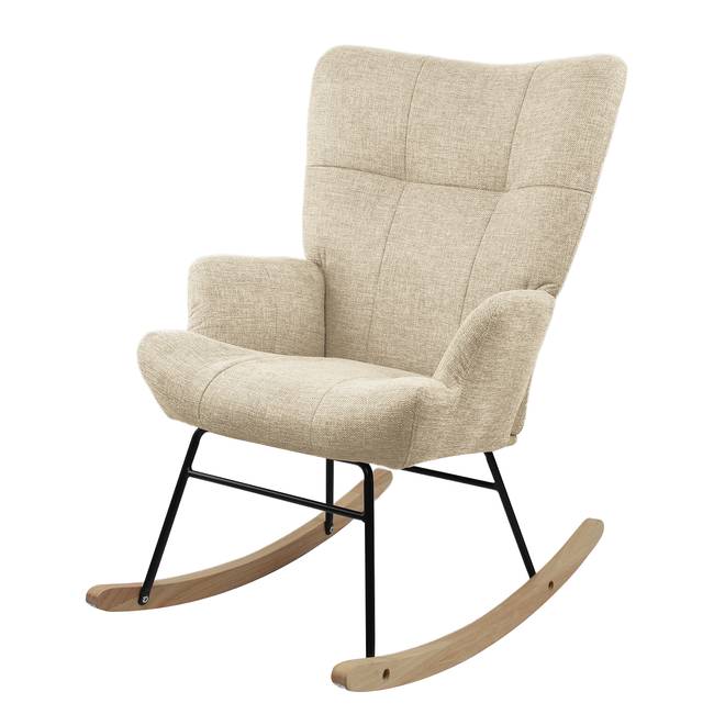 Schaukelsessel OURA Beige/Beige Webstoff Roge 64 x 93 x 90cm