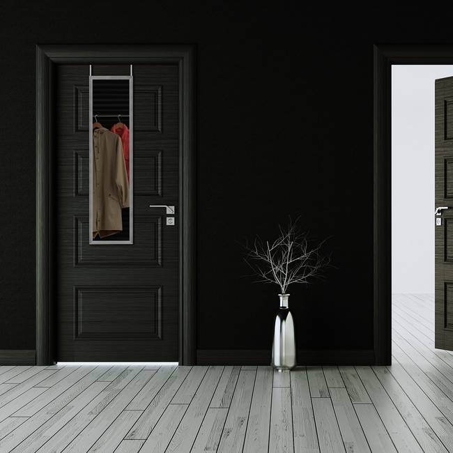 Türspiegel Kalube 120 x 30 x 1cm Silber/Silber Rahmen: Kunststoff 120 x 30 x 1cm