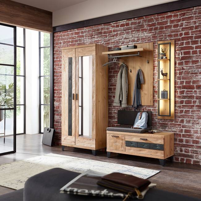 Garderobenbank - 110 cm 110 x 79 x 38cm Braun