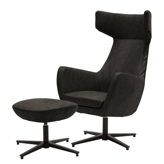 Loungesessel LUZO Grau Mischgewebe Bulan 76 x 117 x 74cm