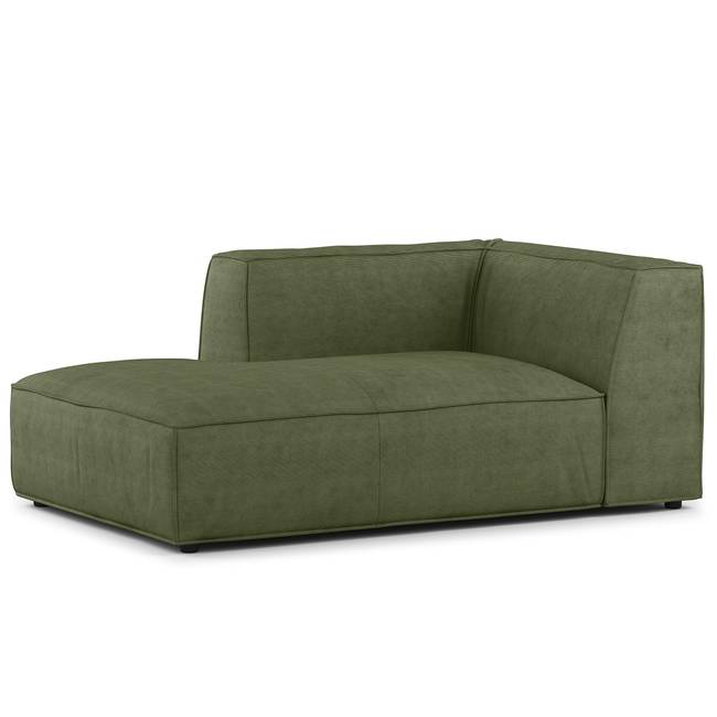 Sofaelement Chaiselongue Grün Cordstoff Snor 107 x 70 x 164cm Ausrichtung links Modern