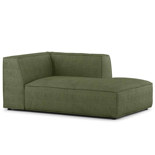 Sofaelement Chaiselongue Grün Cordstoff Snor 107 x 70 x 164cm Ausrichtung rechts Modern