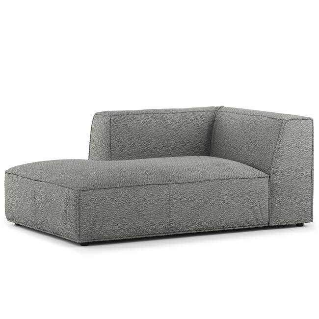 Sofaelement Chaiselongue Grau Teddy-Bouclé Stoff Bony 107 x 70 x 164cm Ausrichtung links Modern