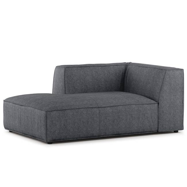 Sofaelement Chaiselongue Grau Webstoff Saia 107 x 70 x 164cm Ausrichtung links Modern