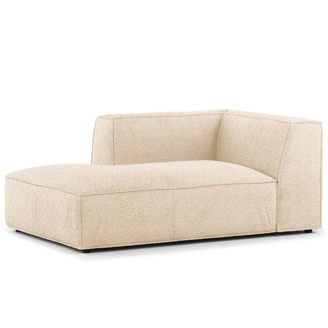 Sofaelement Chaiselongue Weiß Teddy-Bouclé Stoff Bony 107 x 70 x 164cm Ausrichtung links Modern