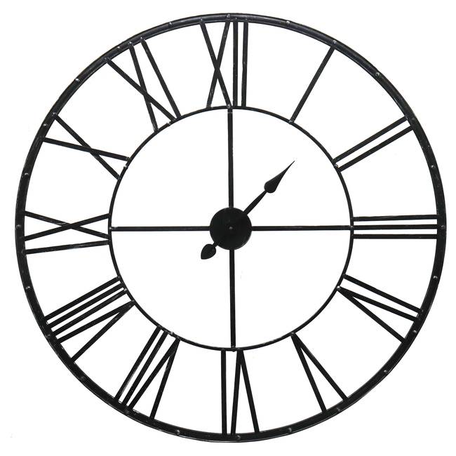 Wanduhr Blindman Eisen, pulverbeschichtet Ø 96cm Schwarz/Schwarz