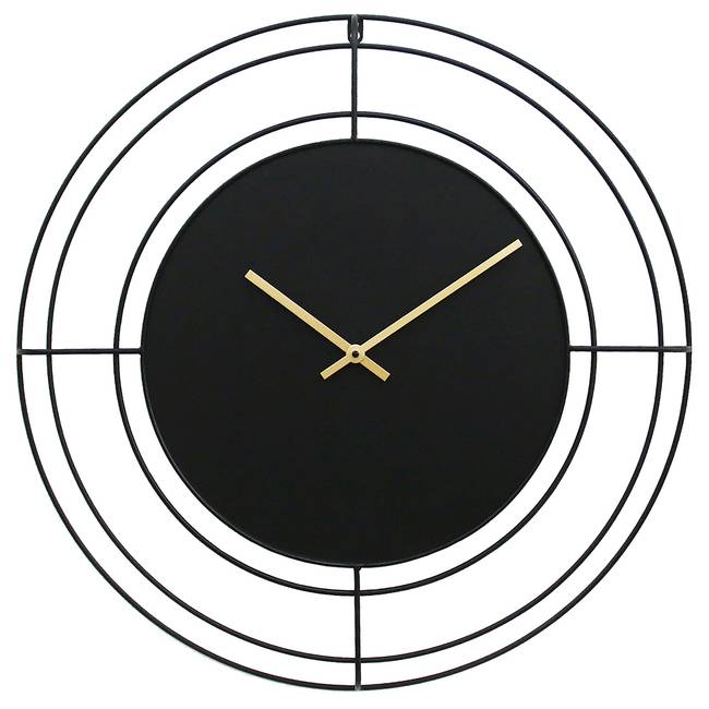 Wanduhr Bonticou Eisen, pulverbeschichtet 70 x 70 x 4cm Schwarz