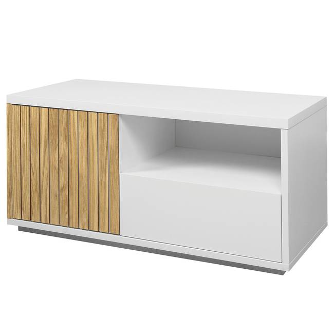 Garderobenbank 90 x 45 x 40cm Braun/Weiß