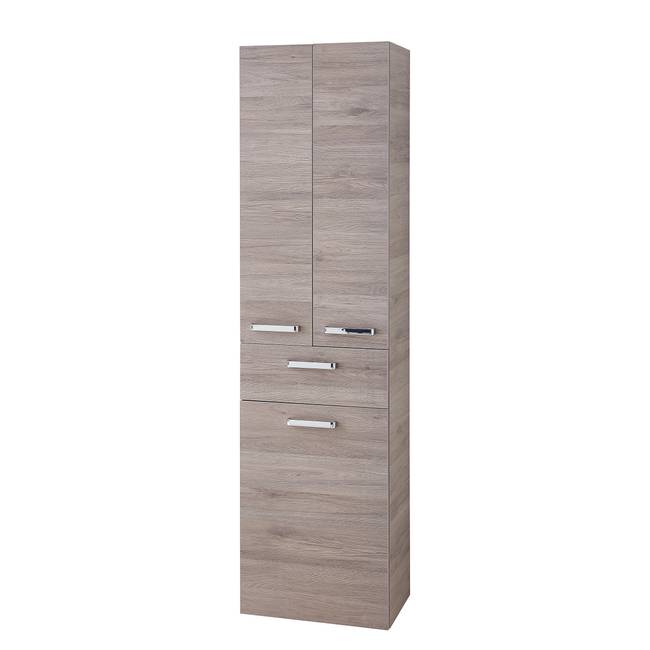 Hochschrank mit Wäschekorb 50 x 186 x 33cm Braun/Eiche Sanremo Dekor