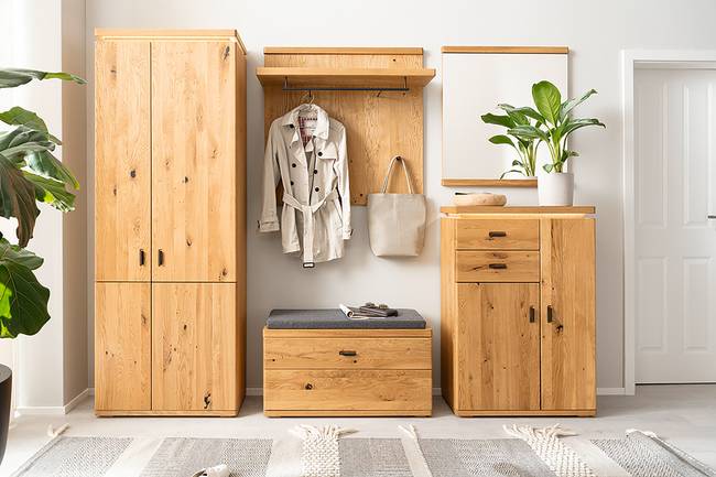 Garderobenbank 90 x 47 x 38cm Braun