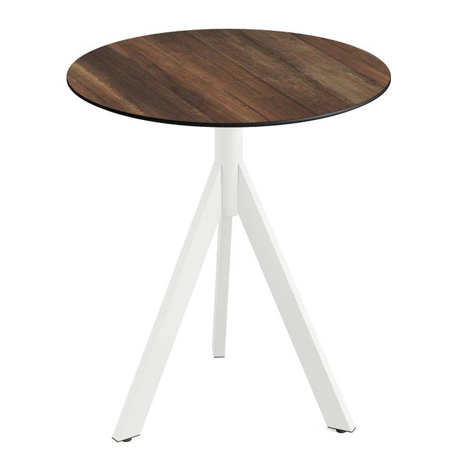 Klapptisch Idomi rund B Tischplatte: Holzverbundplatte, melaminbeschichtet Gestell: Edelstahl, pulverbeschichtet Ø 70cm Multicolor/Altholz