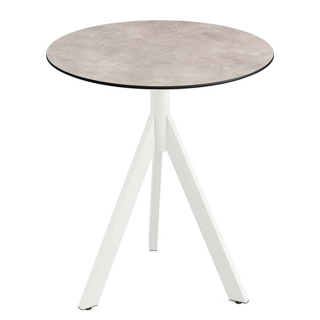 Klapptisch Idomi rund B Tischplatte: Holzverbundplatte, melaminbeschichtet Gestell: Edelstahl, pulverbeschichtet Ø 70cm Multicolor/Beton Dekor