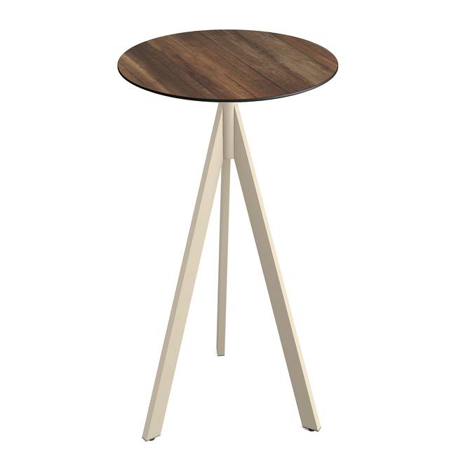 Stehtisch Idomi rund B Tischplatte: Holzverbundplatte, melaminbeschichtet Gestell: Edelstahl, pulverbeschichtet Ø 70cm Multicolor/Altholz Dekor