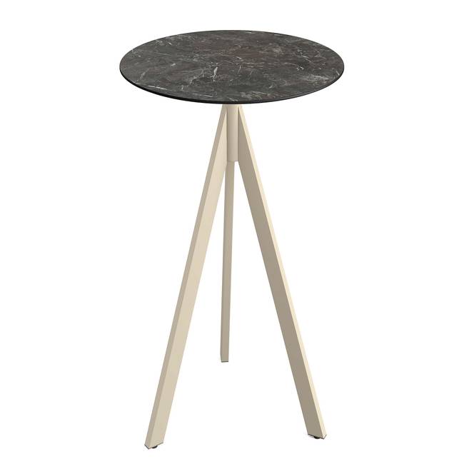 Stehtisch Idomi rund B Tischplatte: Holzverbundplatte, melaminbeschichtet Gestell: Edelstahl, pulverbeschichtet Ø 70cm Multicolor/Marmor Grau