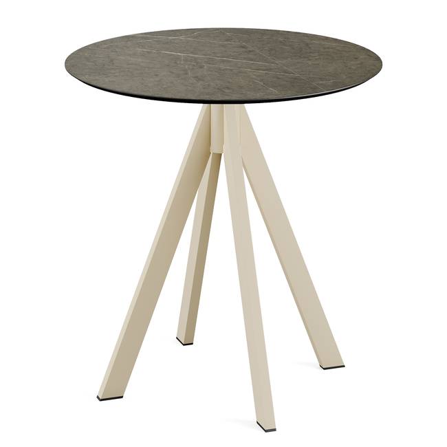 Klapptisch Idomi rund A Tischplatte: Holzverbundplatte, melaminbeschichtet Gestell: Edelstahl, pulverbeschichtet Ø 70cm Multicolor/Marmor