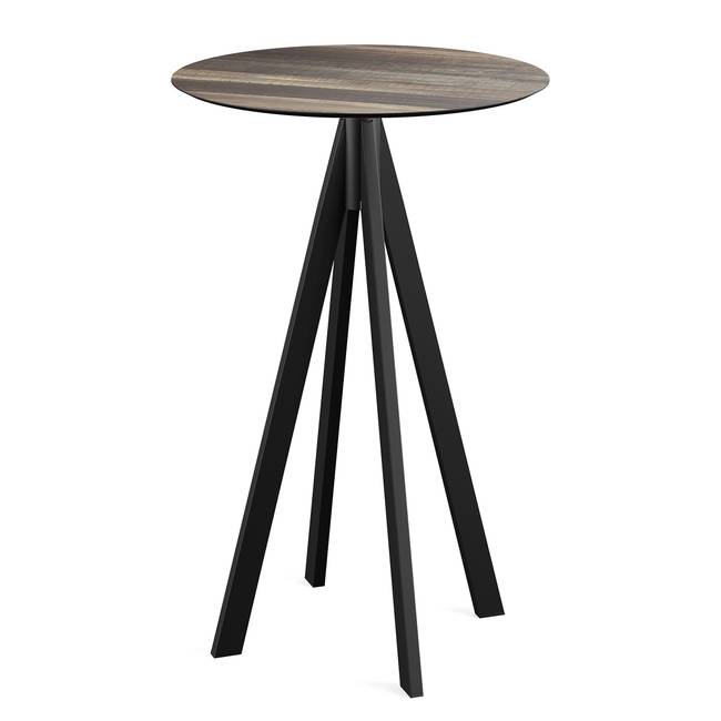 Stehtisch Idomi rund A Tischplatte: Holzverbundplatte, melaminbeschichtet Gestell: Edelstahl, pulverbeschichtet Ø 70cm Multicolor/Altholz Dekor