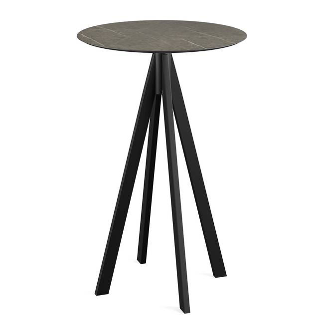 Stehtisch Idomi rund A Tischplatte: Holzverbundplatte, melaminbeschichtet Gestell: Edelstahl, pulverbeschichtet Ø 70cm Multicolor/Marmor