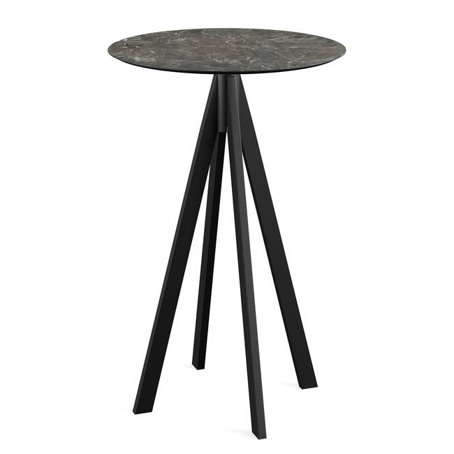 Stehtisch Idomi rund A Tischplatte: Holzverbundplatte, melaminbeschichtet Gestell: Edelstahl, pulverbeschichtet Ø 70cm Multicolor/Marmor Grau