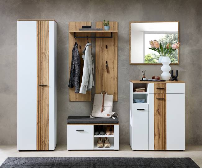 Garderobenbank 80 cm 80 x 47 x 38cm Weiß