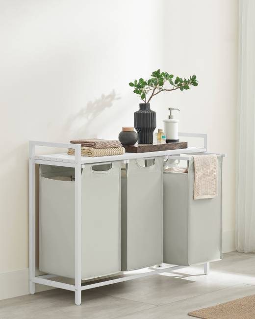 Wäschekorb Calzonales 93 x 72 x 33cm Weiß