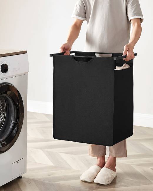 Wäschekorb Andean 50 x 76 x 33cm Schwarz