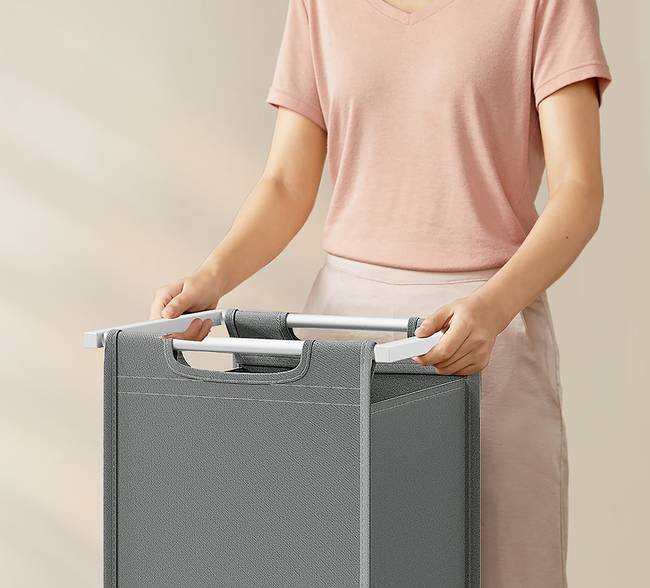 Wäschekorb Aragua Typ A 73 x 71 x 33cm Weiß / Grau