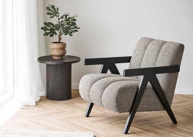 Loungesessel Diip Braun/Hellbraun Strukturstoff 66 x 75 x 80cm