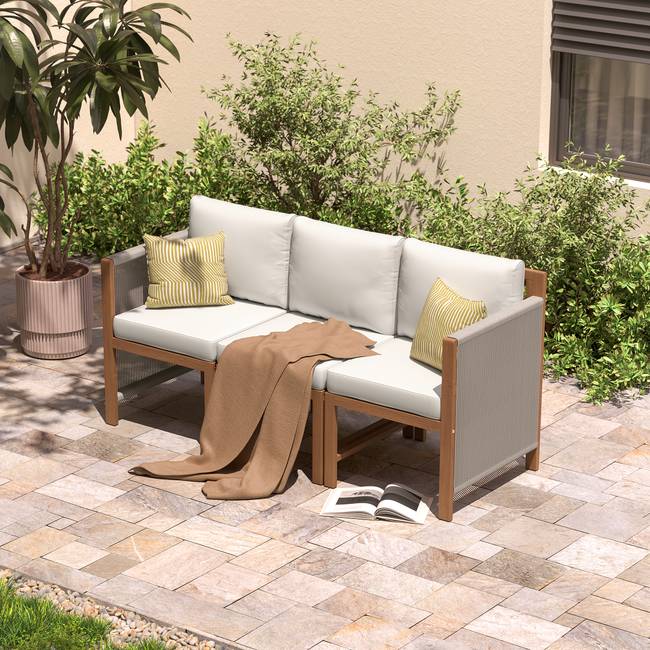 Diningsofa 3-teilig Braun/Beige