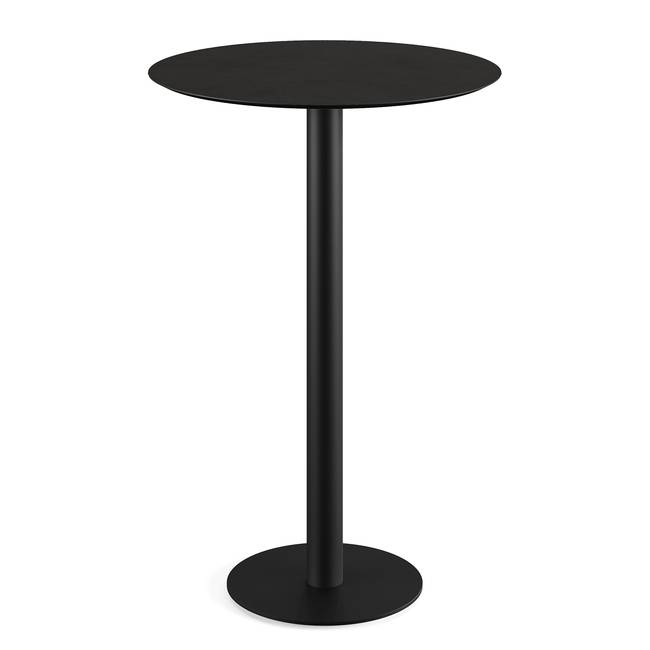 Stehtisch Idomi rund C Tischplatte: Holzverbundplatte, melaminbeschichtet Gestell: Edelstahl, pulverbeschichtet 70 x 109 x 70cm Schwarz/Schwarz